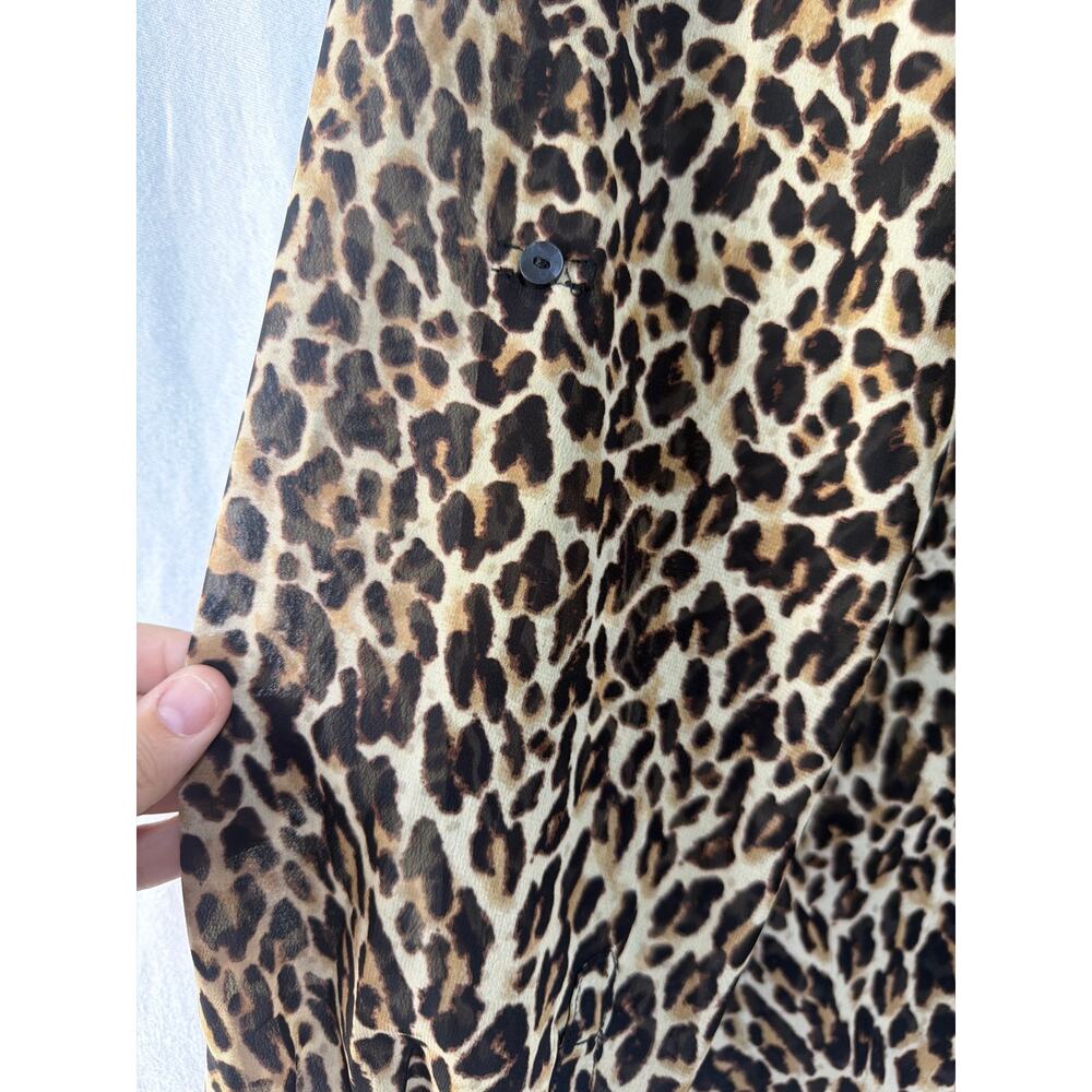 Lane Bryant Top 18 20 Sheer Animal Print Blouse Burgundy Knit Turtleneck LotOf 2 - Picture 14 of 16